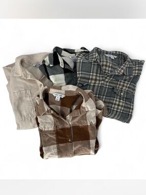 Old navy flannel lot of 4 XL Tall boyfriend fit